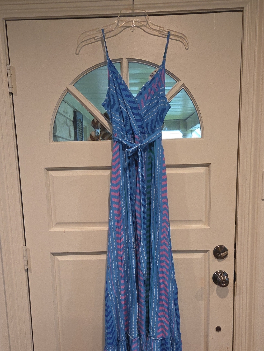 Cupshe Blue and Pink Striped Maxi Dress